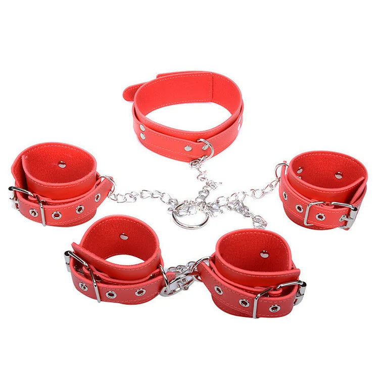 Female Slave Sm Correctional Instruments Of Torture Binding Binding Set Handcuffs Collar Men's And Women's Human Products Husband And Wife Fun Toys