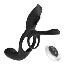 Load image into Gallery viewer, Use the vibrating ring couple resonator to lock the essence and vibrate the double ring G-spot second tidal clitoris stimulating toys