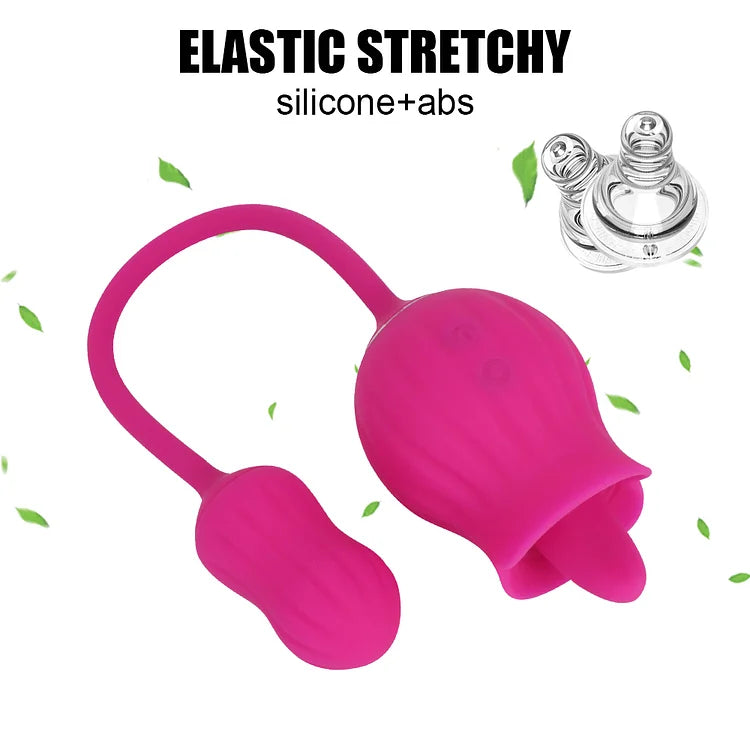 Tongue-licking Rose Toy With Vibrating Egg