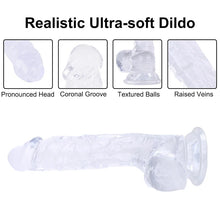 Load image into Gallery viewer, Realistic Transparent Dildo With Sucker