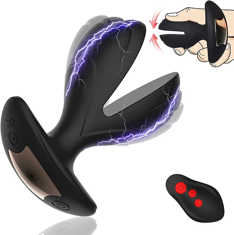 Vibrating Anal Plug with Electric Shock Pulse Vibrator, Anal Vibrator Prostate Massager for Men with Remote Control