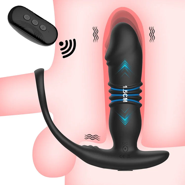 FEALY 7 Vibrations & 7 Thrusts Cock Ring Prostate Massager