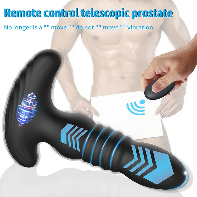 Wireless Remote Telescopic Vibrating Butt Plug Anal Sex Toys Prostate Massager