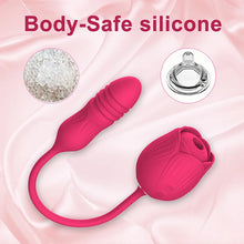 Load image into Gallery viewer, New 2-in-1 Rose Toy Sucking And Telescopic Vibrator