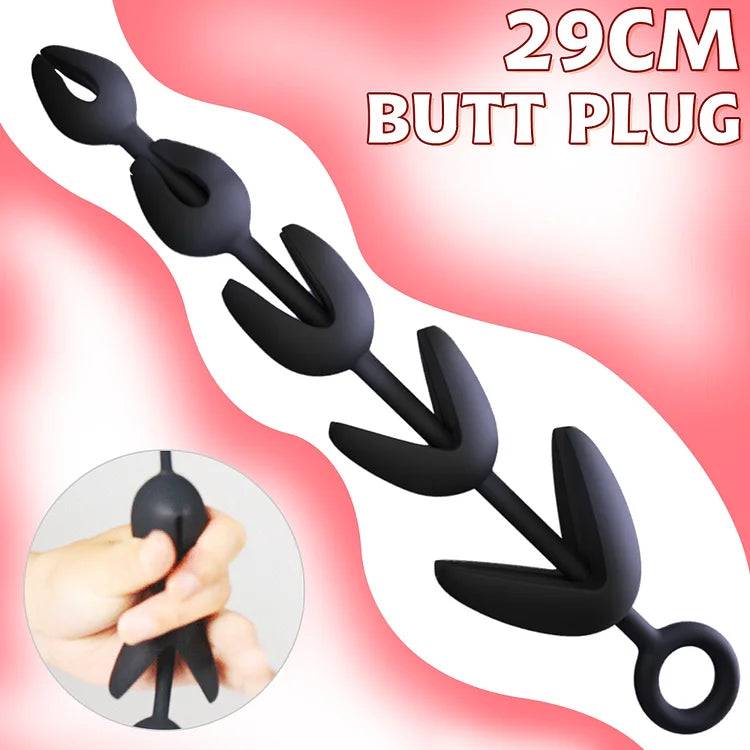 Men And Women's Extra Long Large Opening Bead Anal Plug Vestibule Anal Masturbator Alternative Toy Adult Sex Toy