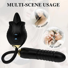 Load image into Gallery viewer, Rose New Product Manting Flower Generation 6 G-spot Tongue Lick Vibration Constant Temperature Double Headed Female Masturbation Female Sex Toy