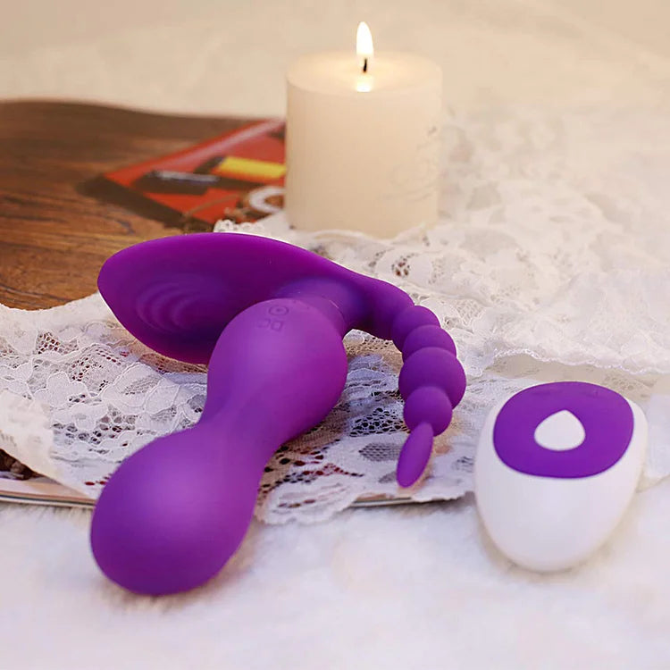 Double Head Silicone Vibrator with Remote Control