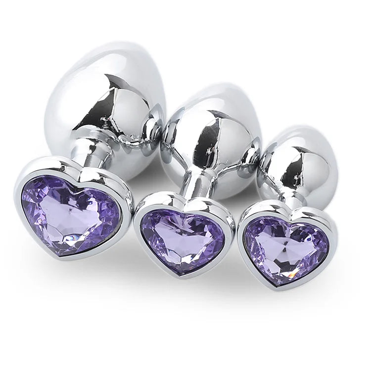 Aluminum Alloy Heart Anal Plug Smaller