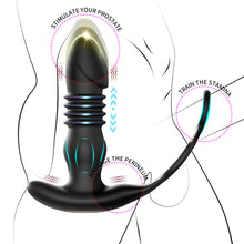 Load image into Gallery viewer, Vibrating Thrusting Prostate Massager Anal Vibrator with 2 Vibrating Cock Ring