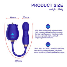 Load image into Gallery viewer, Rose Telescopic Clitoris Stimulator Vibrators Sex Toys For Women 8.0