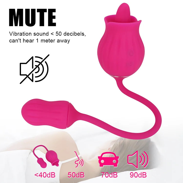 Tongue-licking Rose Toy With Vibrating Egg