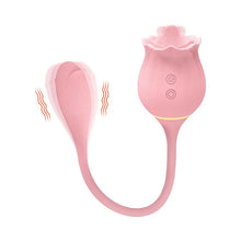 Load image into Gallery viewer, 2 In 1 Rose Clitoris Vibrator Tongue Licking Thrusting Vibrator Nipple Stimulator