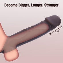 Load image into Gallery viewer, 10x Remote Control Blacke Penis Sleeve Vibrating Cock Sleeve