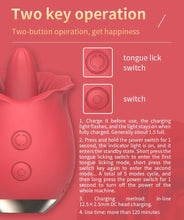 Load image into Gallery viewer, Powerful Rose Toy Vibrator With Tongue Licking Oral Nipple Clit Clitoris Stimulator