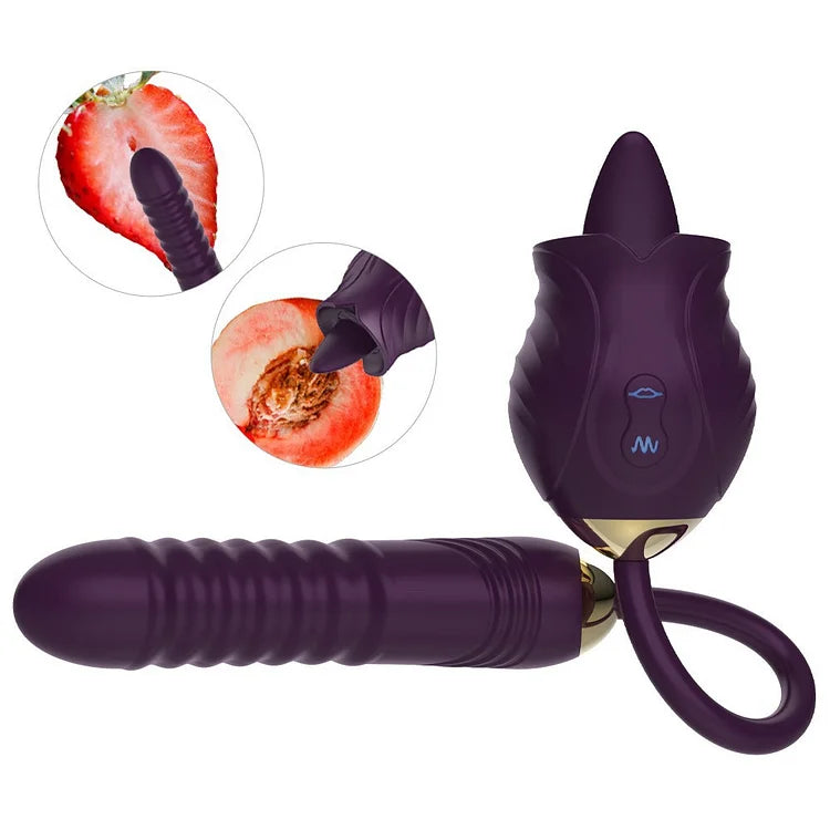 Rose New Product Manting Flower Generation 6 G-spot Tongue Lick Vibration Constant Temperature Double Headed Female Masturbation Female Sex Toy