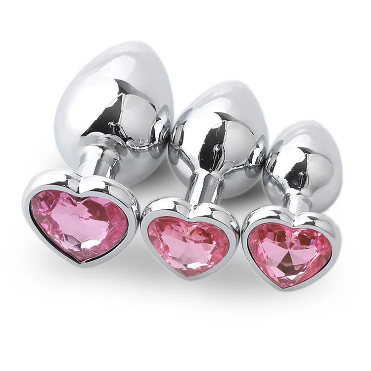 Aluminum Alloy Heart Anal Plug Smaller