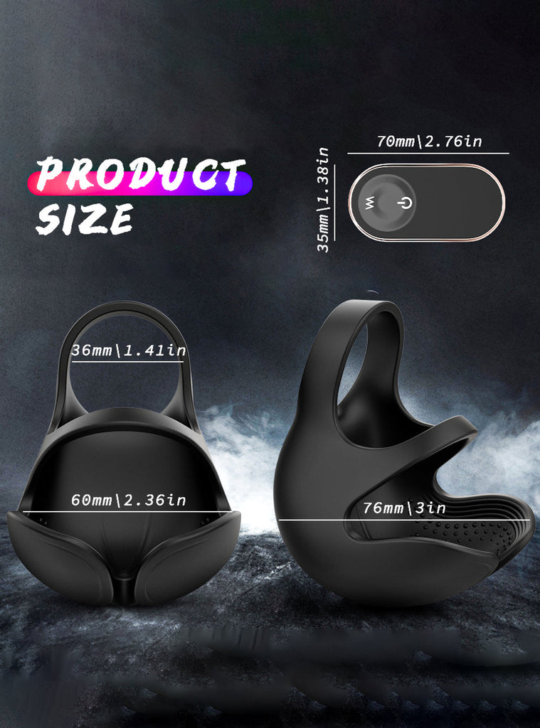 Remote Control Cock Ring 9 Modes Vibration 2 IN 1 Testicle Penis Massager