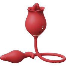 Load image into Gallery viewer, Romeo Double-pistil Tongue-licking Rose Toy With Vibrating Anal Plug