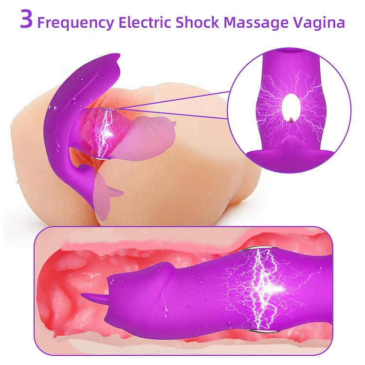 3 In 1 Electric Shock Tongue Licking Clitoris Stimulator Vagina Massager With Remote Control