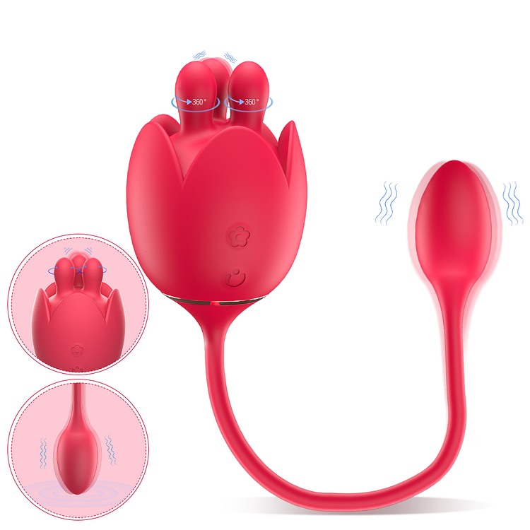 S484-3 3-in-1 Lilium Rose Toy With Vibrating Bud