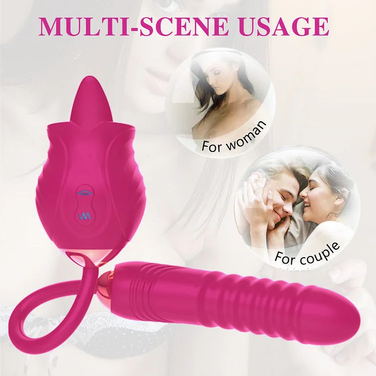 Rose New Product Manting Flower Generation 6 G-spot Tongue Lick Vibration Constant Temperature Double Headed Female Masturbation Female Sex Toy