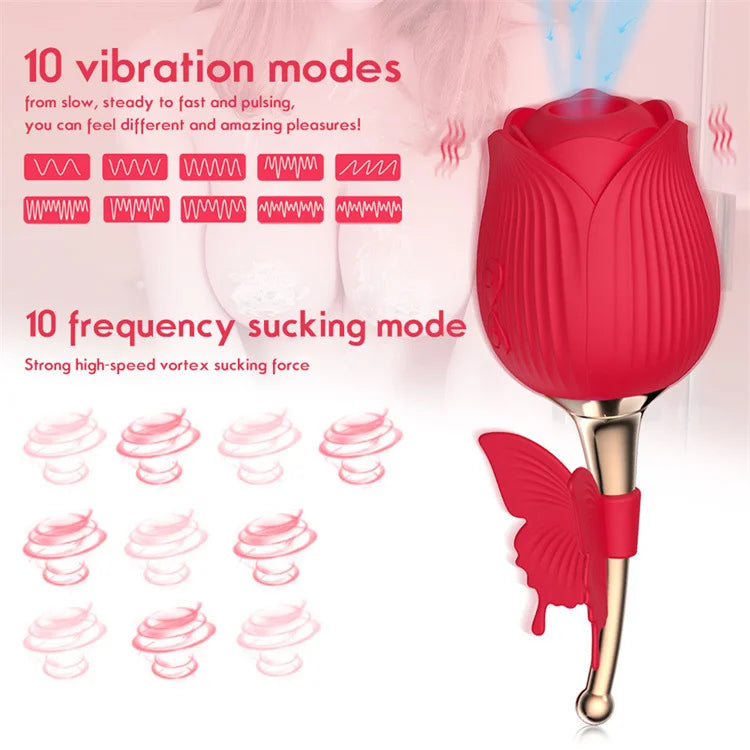 Rose Shape Vaginal Vibrator Stimulation G-spot Sex Toys For Women