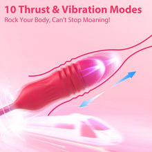 Load image into Gallery viewer, Rose Female Tongue Licking Egg Jumping Telescopic Masturbation Device Double-headed Vibrating Sex Toy