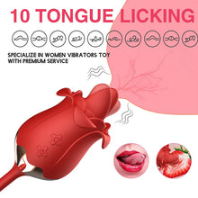 Load image into Gallery viewer, New Rose Tongue Licking Vibrator With A Thrusting Bullet