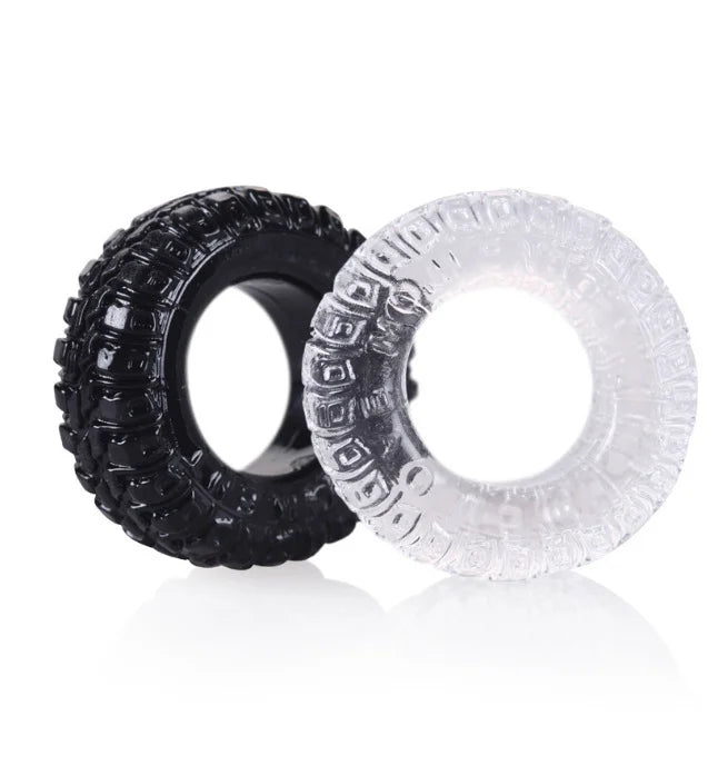 2pcs Rally Tire Silicone Penis Ring