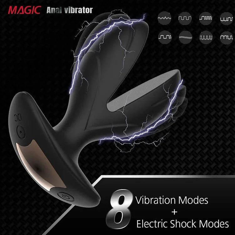 Vibrating Anal Plug with Electric Shock Pulse Vibrator, Anal Vibrator Prostate Massager for Men with Remote Control