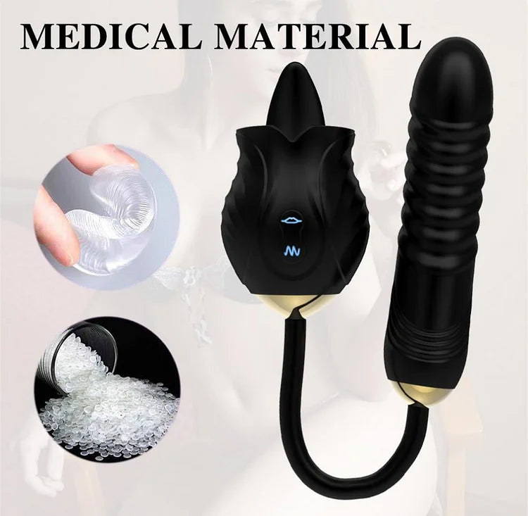 Rose New Product Manting Flower Generation 6 G-spot Tongue Lick Vibration Constant Temperature Double Headed Female Masturbation Female Sex Toy