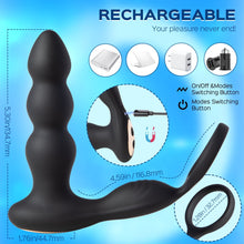 Load image into Gallery viewer, Ringer - 3 Anal Beads Prostate Massager Butt Plug with Cock Ring &amp; Remote Control