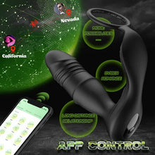 Load image into Gallery viewer, APP/Controller &amp; 9-Telescopic /Vibration &amp; Cock Rings Prostate Massager