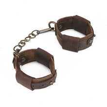 Load image into Gallery viewer, Brown Leather Adjustable Ankle Cuffs Sm Toy