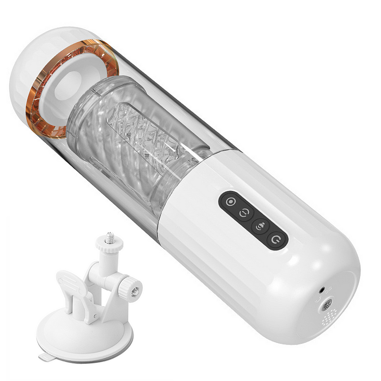 Platinum Warrior White 10 Telescopic Rotation 10 Suction Automatic Male Masturbation