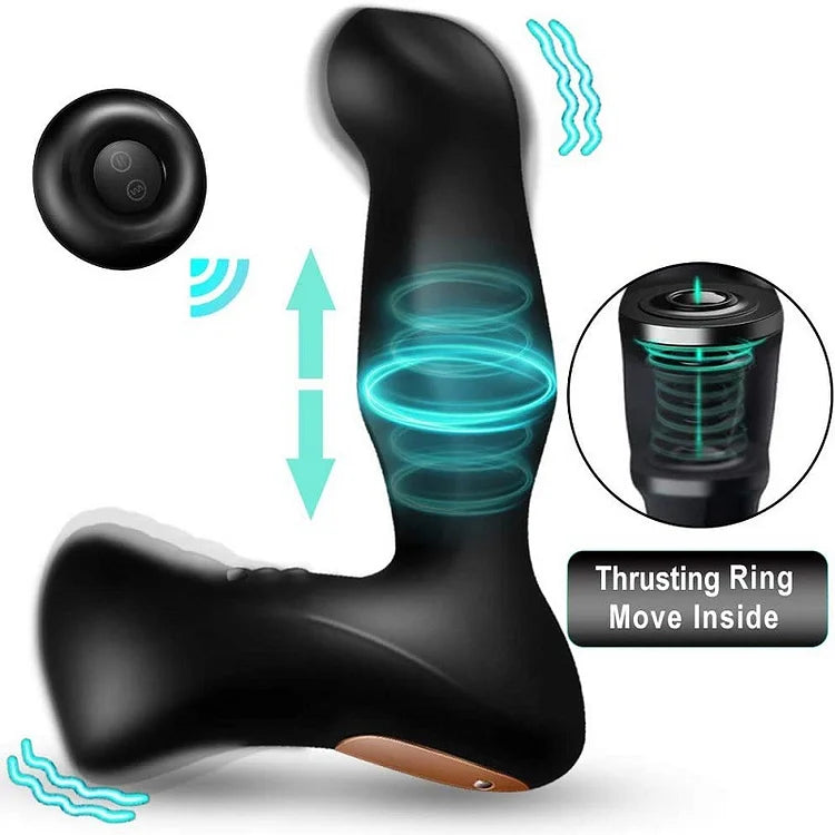 Thrusting Anal Vibrator Prostate Massager with Cock Ring