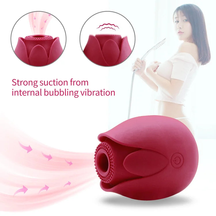 Rose Lotus Fun Products Sucking Vibrating Egg Skipping