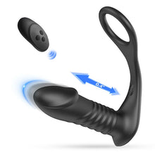 Load image into Gallery viewer, 10 Vibrating Cock Ring Anal Vibrator with Remote Control