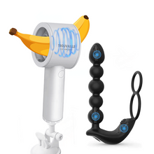 Load image into Gallery viewer, Bananer Cleaner Set - Telescopic Masturbator &amp; Remote Controlled Prostate Massager