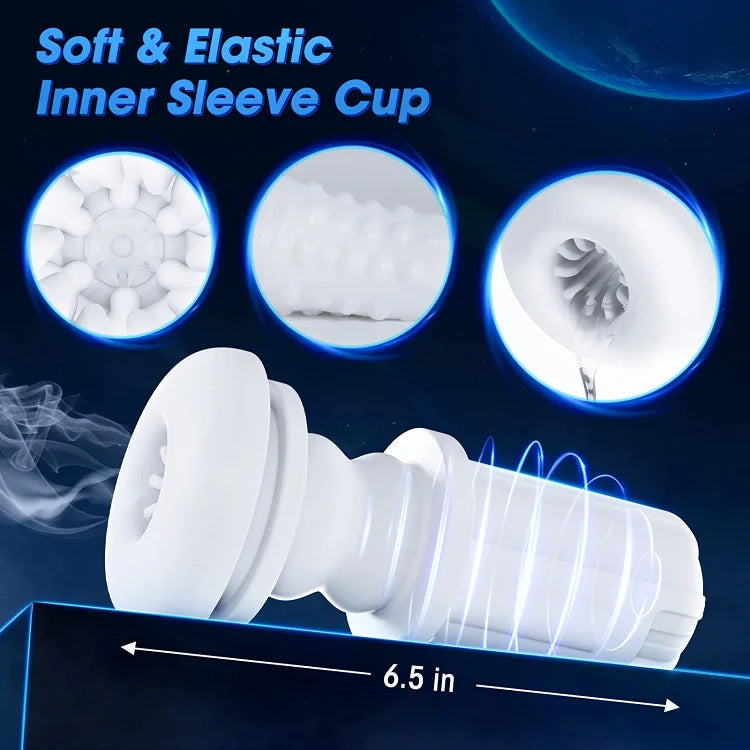 Men Automatic Telescopic Male Masturbator Vibration Real Vagina Blowjob Machine Masturbation Cup