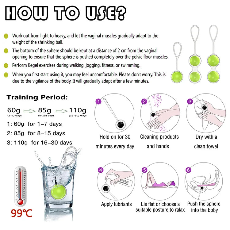 Silicone Smart Ball Tennis Kegel Ball Ben Wa Ball Vagina Tighten Exercise Machine for Women