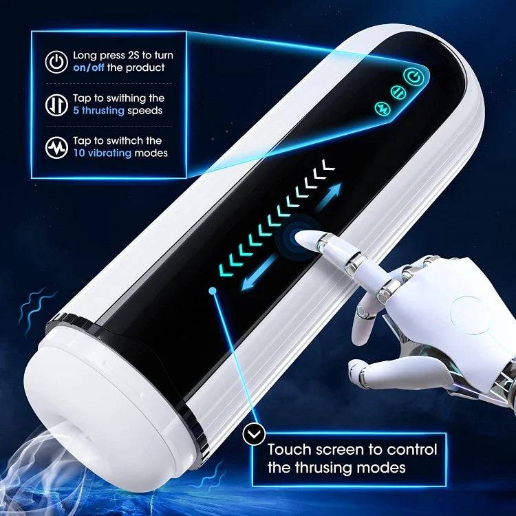 Men Automatic Telescopic Male Masturbator Vibration Real Vagina Blowjob Machine Masturbation Cup