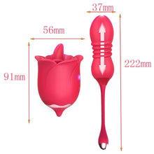 Load image into Gallery viewer, Rose Toy Tongue-licking Vibrator And Remote Control Retractable Jump Egg Set