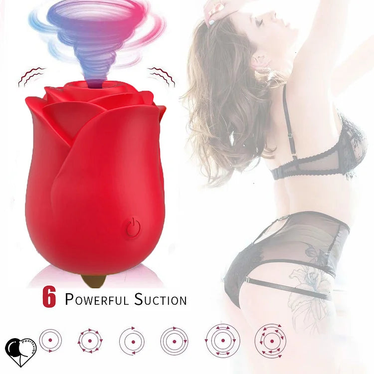 Silicone Rose Clitoral Suction Vibrator Sex Toys