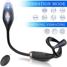 Load image into Gallery viewer, Prostate Massager Anal Vibrator Double Ring Butt Plug Wireless Remote