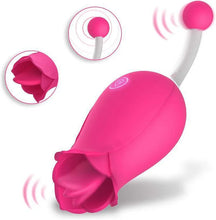 Load image into Gallery viewer, 2 in 1 Licking &amp; High-Frequency G-Spot Rose Clitoral Vibrator  Clitoris Tongue Stimulator Vaginal Breast Nipple Massager for Quick Orgasm