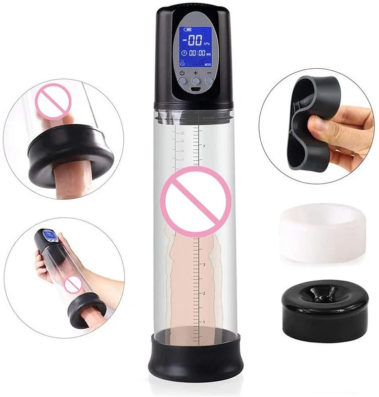 Cross-border Amazon Lcd Trainer New Hydrotherapy Cup Rechargeable Usb Male Masturbation Led Penis Trainer